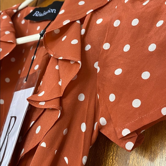 Realisation Par Valentina Ruffle Mini Dress - Rust Spot - Picture 8 of 14